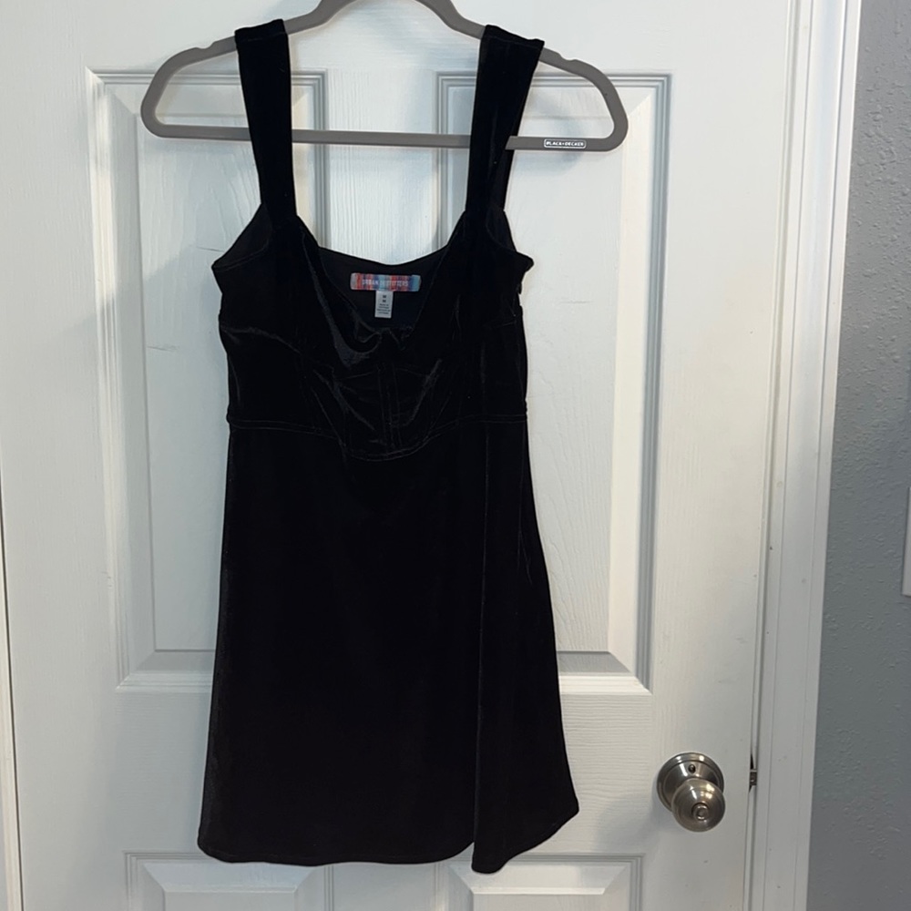 women’s urban outfitters velvet black mini dress